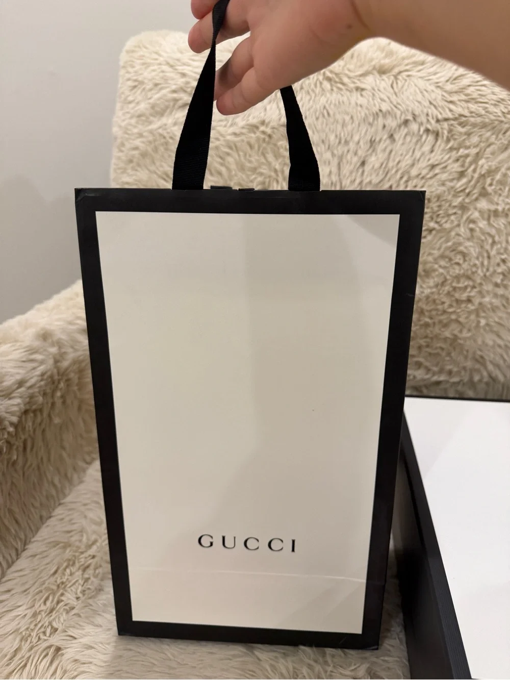 Gucci Shoe Box, Gift Bag + Dust Bags
